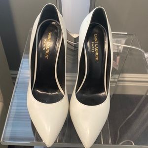 Ysl white pumps
